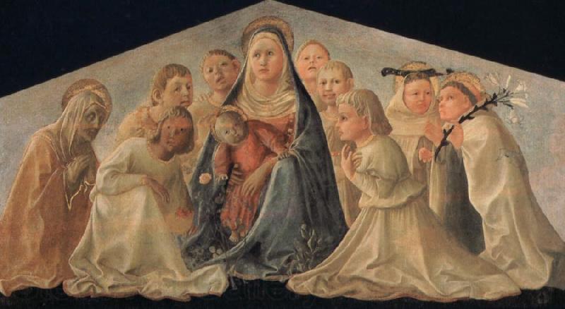 Fra Filippo Lippi Madonna of Humility with Angels and Carmelite Saints Norge oil painting art